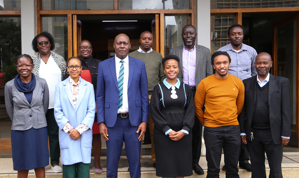 Prof. Alfred Orina, DVC, Research and Technology Development together with Prof. George Amolo, Ag. Executive Dean FAST & a team from the Department of Physics, Earth and Environmental Sciences in a group picture with a delegation from ActionLab that was led by Pauline Kanana Prof. Alfred Orina, DVC, Research and Technology Development together with Prof. George Amolo, Ag. Executive Dean FAST & a team from the Department of Physics, Earth and Environmental Sciences in a group picture with a delegation from ActionLab that was led by Pauline Kanana