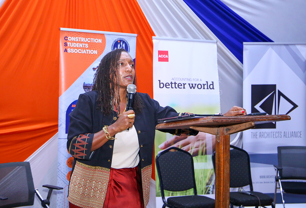 Executive Director of Yellow Rose Kenya Robyn T. Emerson speaking during the Lecture.